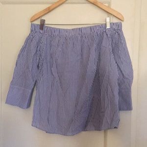 NWOT Striped Off the Shoulder Top
